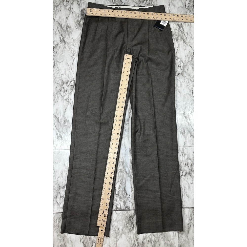 Bill Blass Dress Pants Mens‎ 100% Wool Size 36R Brown Checks Pleated NEW - Picture 13 of 16